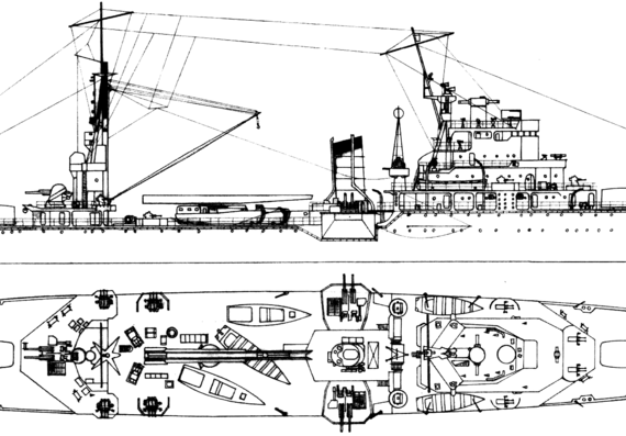 Cruiser IJN Kashii 1944 [Light Cruiser] - drawings, dimensions, pictures